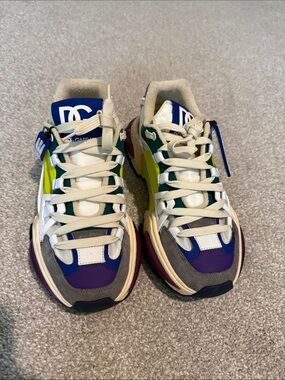 Dolce & Gabbana Purple, Navy & Neon Yellow Chunky Sneakers